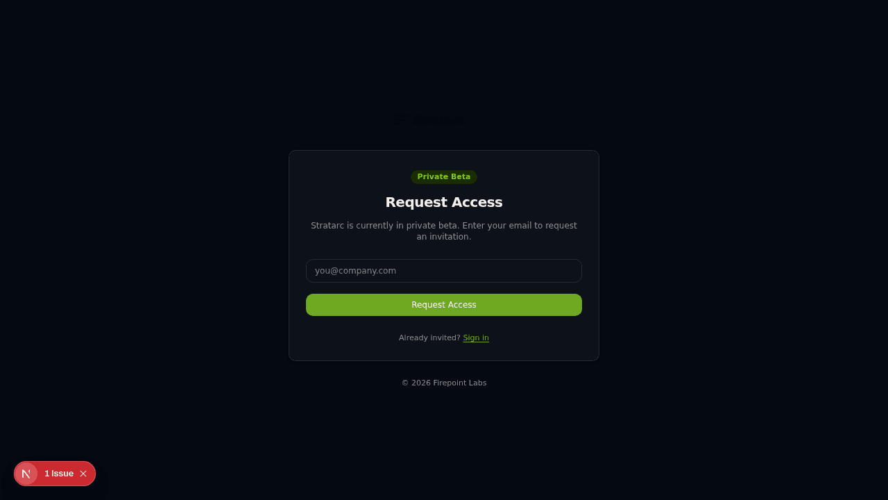 Public beta sign-up experience preview.